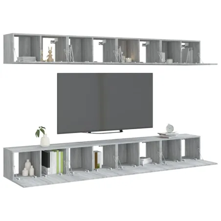Meubles TV 8 pcs Sonoma gris 60x30x30 cm Bois d'ingénierie