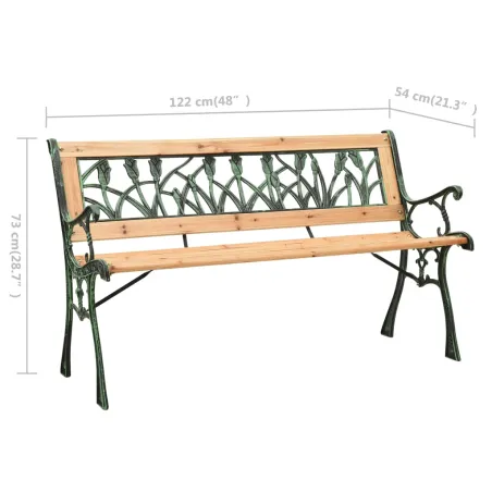 Banc de jardin 122 cm fonte et bois de sapin massif