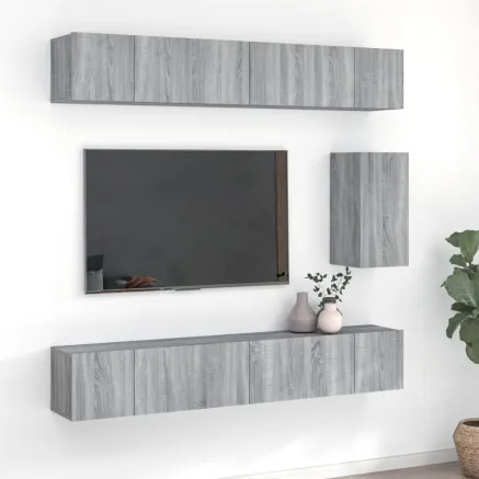 Ensemble de meubles TV 7 pcs Sonoma gris Bois d'ingénierie