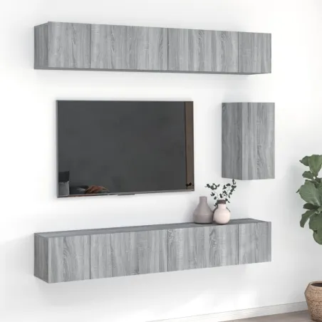 Ensemble de meubles TV 7 pcs Sonoma gris Bois d'ingénierie