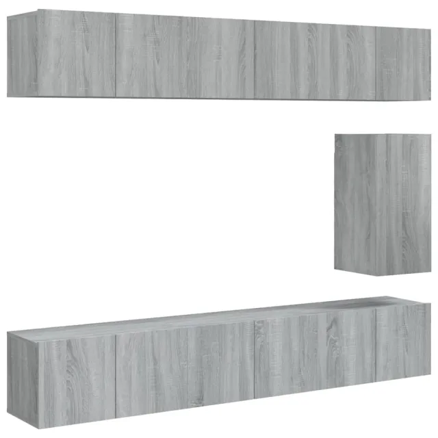Ensemble de meubles TV 7 pcs Sonoma gris Bois d'ingénierie
