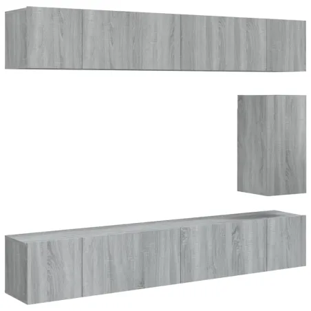 Ensemble de meubles TV 7 pcs Sonoma gris Bois d'ingénierie