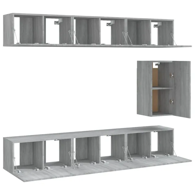 Ensemble de meubles TV 7 pcs Sonoma gris Bois d'ingénierie