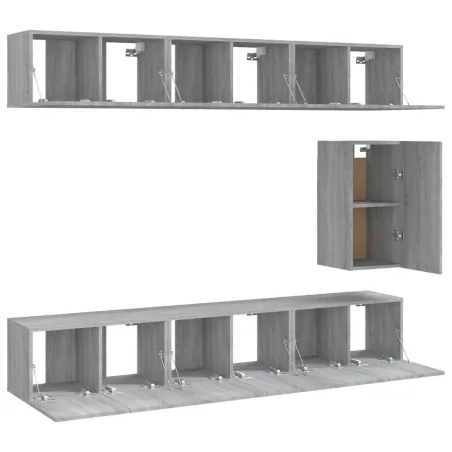 Ensemble de meubles TV 7 pcs Sonoma gris Bois d'ingénierie
