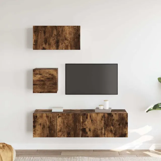 Ensemble de meubles TV 4 pcs Chêne fumé Bois d'ingénierie