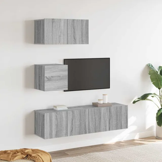 Ensemble de meubles TV 4 pcs Sonoma gris Bois d'ingénierie