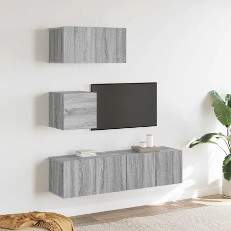 Ensemble de meubles TV 4 pcs Sonoma gris Bois d'ingénierie