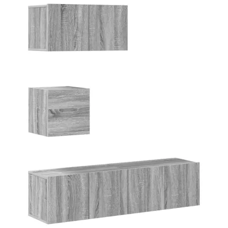 Ensemble de meubles TV 4 pcs Sonoma gris Bois d'ingénierie
