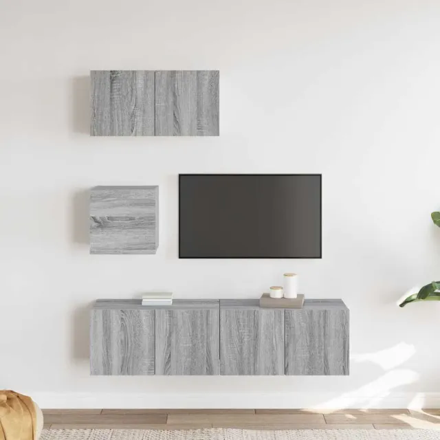 Ensemble de meubles TV 4 pcs Sonoma gris Bois d'ingénierie
