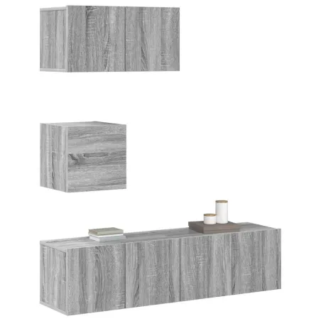 Ensemble de meubles TV 4 pcs Sonoma gris Bois d'ingénierie
