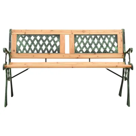 Banc de jardin 122 cm fonte et bois de sapin massif 2