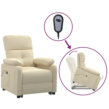 Fauteuil Crème Tissu 2