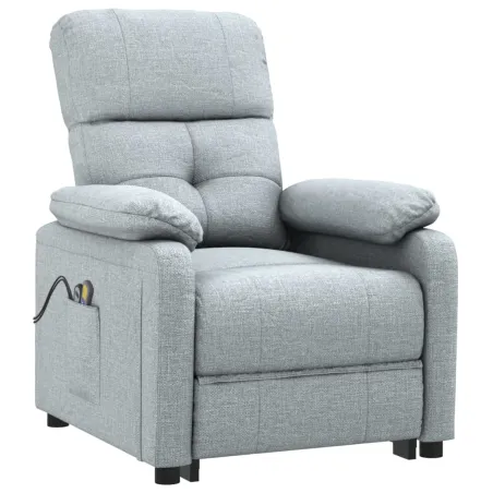 Fauteuil de massage inclinable Gris clair Tissu