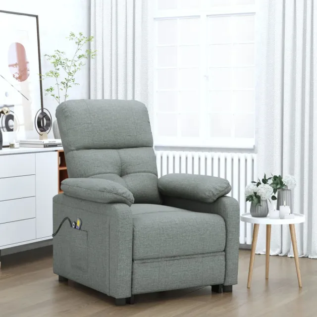 Fauteuil de massage inclinable Gris foncé Tissu