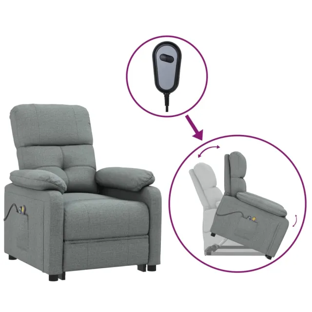 Fauteuil de massage inclinable Gris foncé Tissu