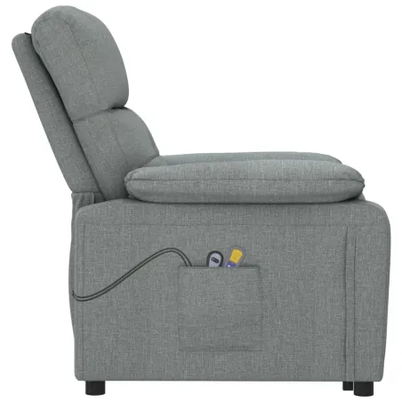 Fauteuil de massage inclinable Gris foncé Tissu
