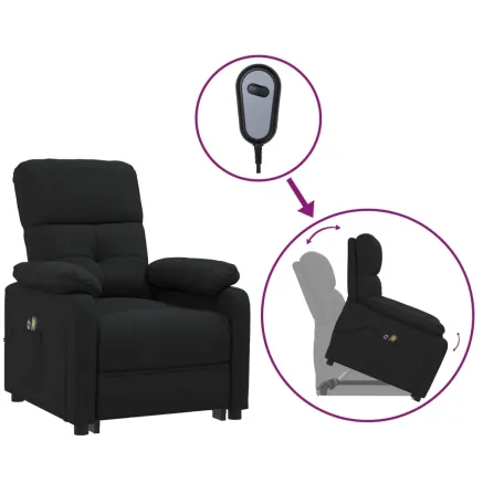 Fauteuil de massage Noir Tissu 2
