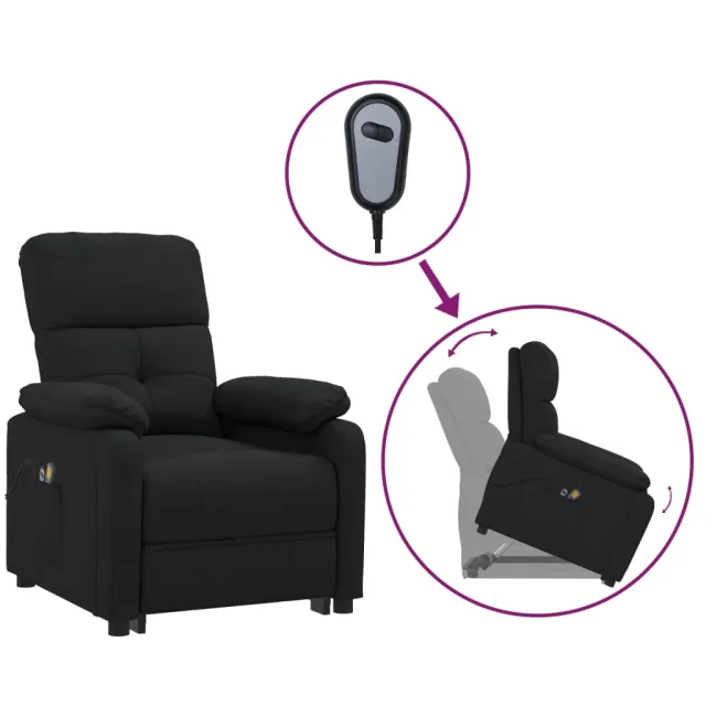 Fauteuil de massage Noir Tissu