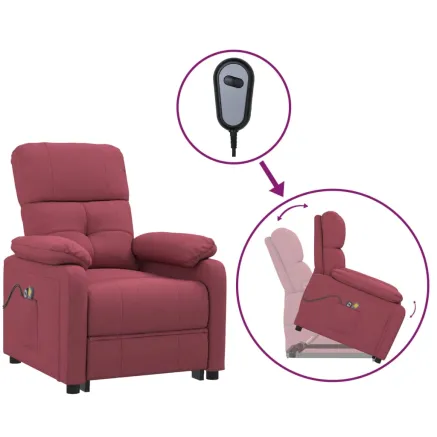 Fauteuil de massage Rouge bordeaux Tissu 2