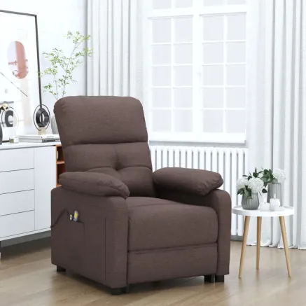 Fauteuil de massage Marron foncé Tissu