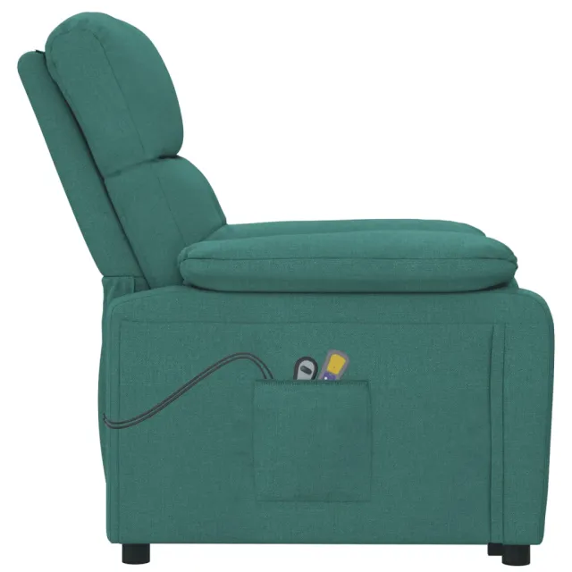 Fauteuil de massage Vert foncé Tissu