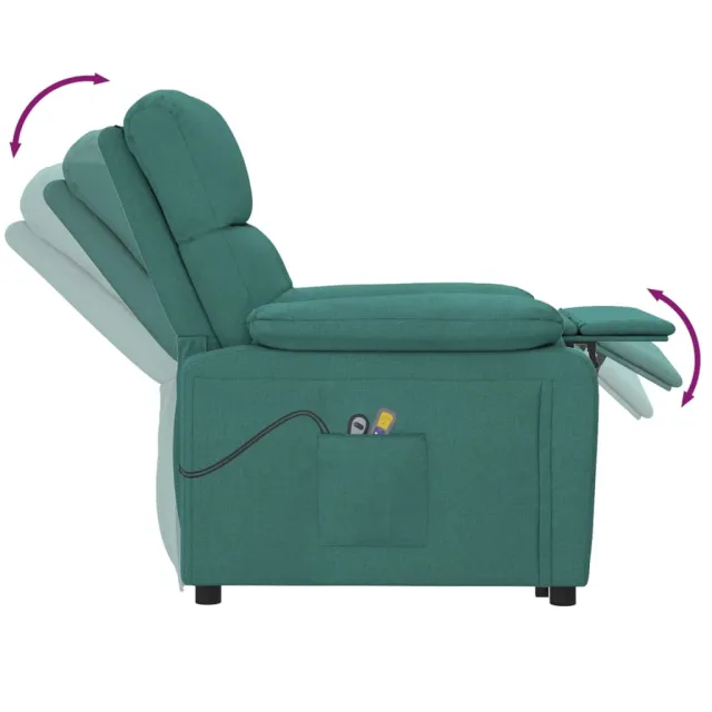 Fauteuil de massage Vert foncé Tissu