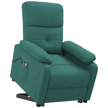 Fauteuil de massage Vert foncé Tissu