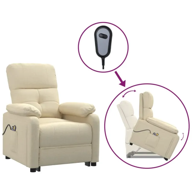 Fauteuil de massage Crème Tissu