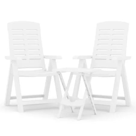 Ensemble à manger de jardin 3 pcs Blanc Polypropylène
