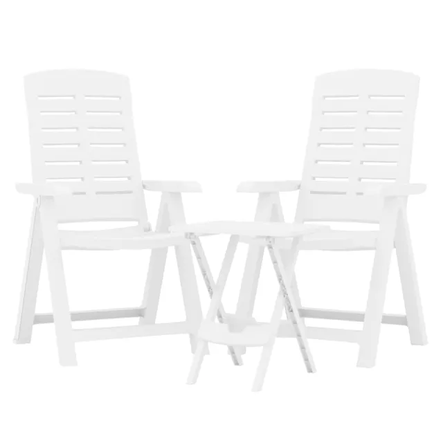Ensemble à manger de jardin 3 pcs Blanc Polypropylène
