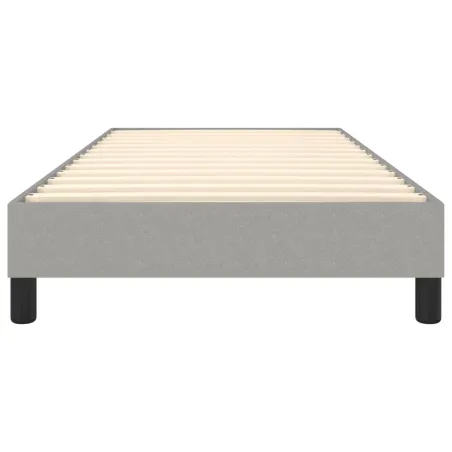 Cadre de lit à ressorts gris clair 80x200 cm tissu