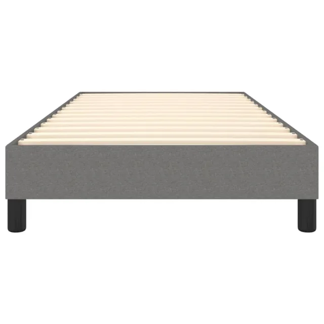 Cadre de lit à ressorts gris foncé 80x200 cm tissu