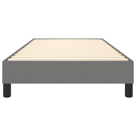 Cadre de lit à ressorts gris foncé 80x200 cm tissu