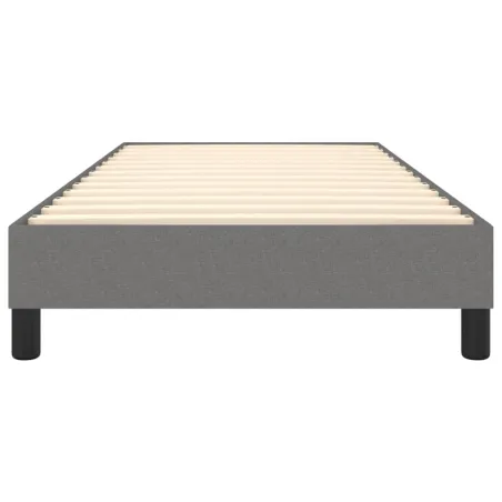 Cadre de lit à ressorts gris foncé 90x190 cm tissu