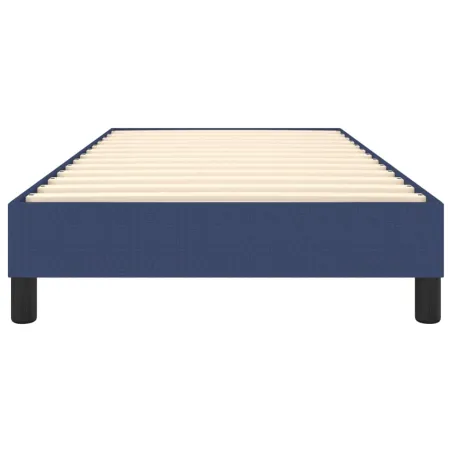 Cadre de lit à ressorts bleu 90x190 cm tissu