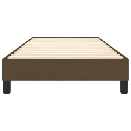 Cadre de lit à ressorts marron foncé 90x200 cm tissu