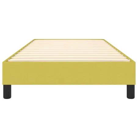 Cadre de lit à ressorts vert 90x200 cm tissu