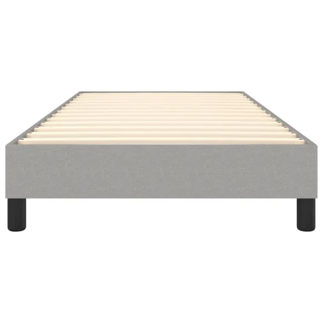 Cadre de lit à ressorts gris clair 100x200 cm tissu