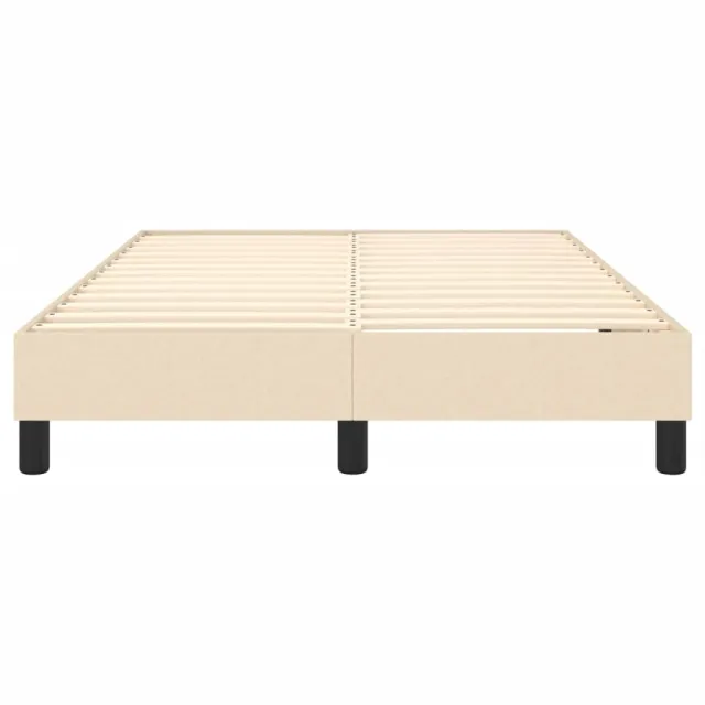 Cadre de lit à ressorts crème 120x200 cm tissu