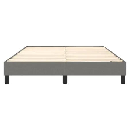Cadre de lit à ressorts gris foncé 140x190 cm tissu