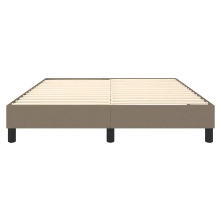 Cadre de lit à ressorts taupe 140x200 cm tissu