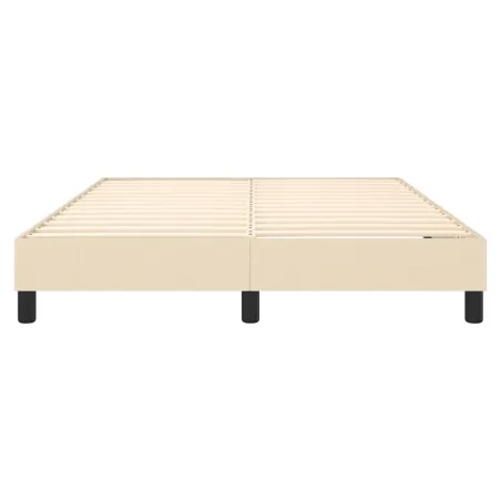 Cadre de lit à ressorts crème 140x200 cm tissu