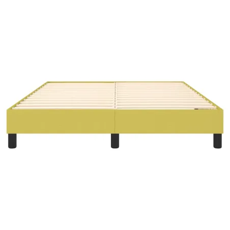 Cadre de lit à ressorts vert 140x200 cm tissu