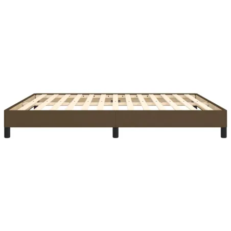 Cadre de lit à ressorts marron foncé 160x200 cm tissu