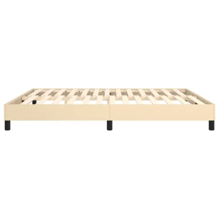 Cadre de lit à ressorts crème 160x200 cm tissu