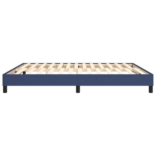 Cadre de lit à ressorts bleu 160x200 cm tissu