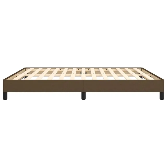 Cadre de lit à ressorts marron foncé 180x200 cm tissu
