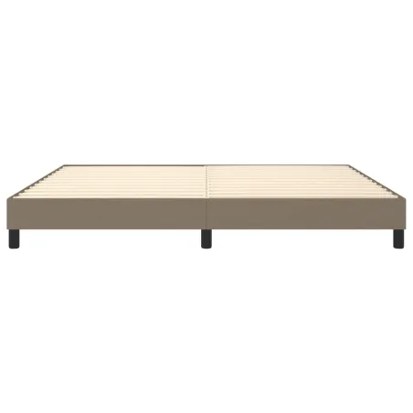 Cadre de lit à ressorts taupe 200x200 cm tissu