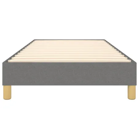 Cadre de lit à ressorts gris foncé 80x200 cm tissu