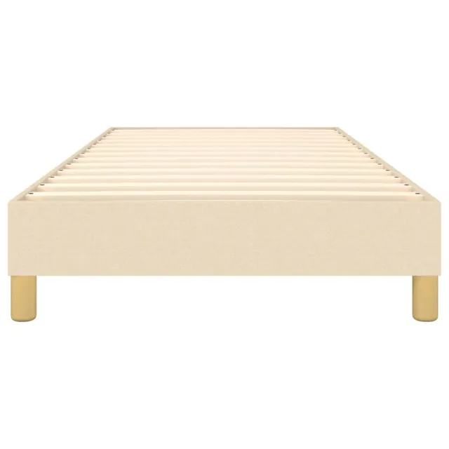 Cadre de lit à ressorts crème 80x200 cm tissu